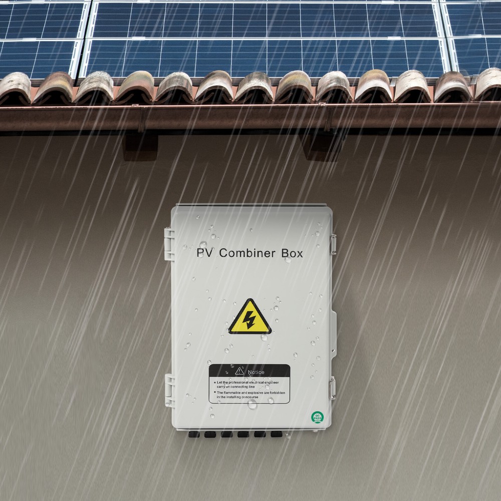 6 String Solar PV Combiner Box 63A Circuit Breaker Junction Box for Solar Panel