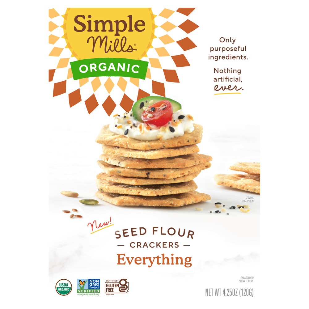 Organic Seed Flour Crackers, Everything, 4.25 oz (120 g)