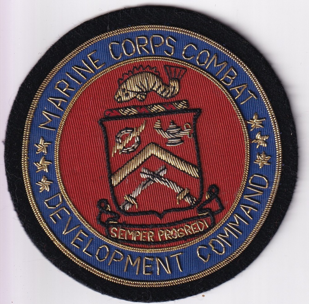 Marine Corps Combat Development Command patch gold silver bullion 1990s make