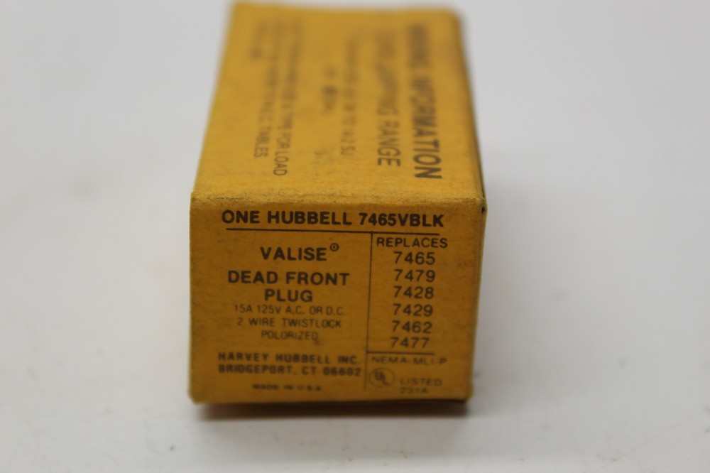 HUBBELL 7465VBLK PLUG NSMP