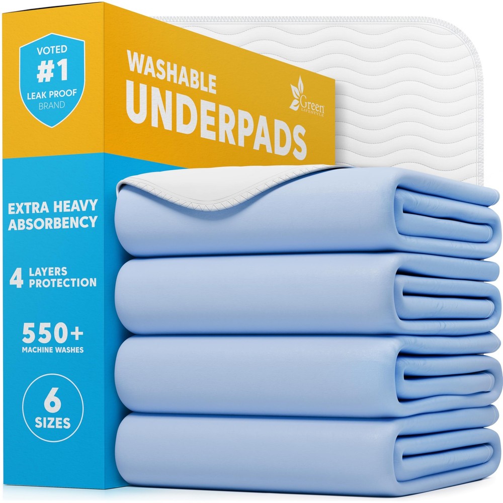 Washable Underpads Reusable Bed Pads Incontinence Pet Pads 4 Pack