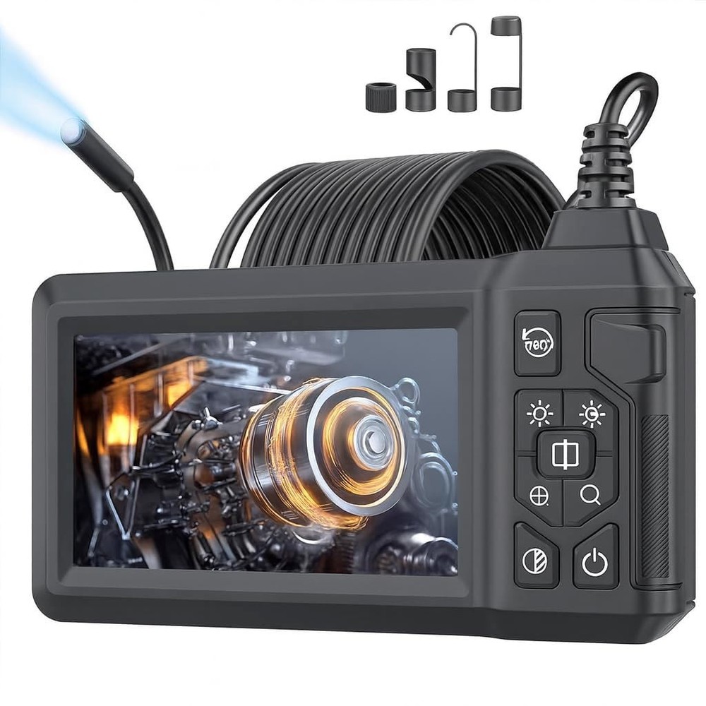 Endoscope Camera with Light, Borescope Camera with 4.3" IPS Screen, 1080P HD ...