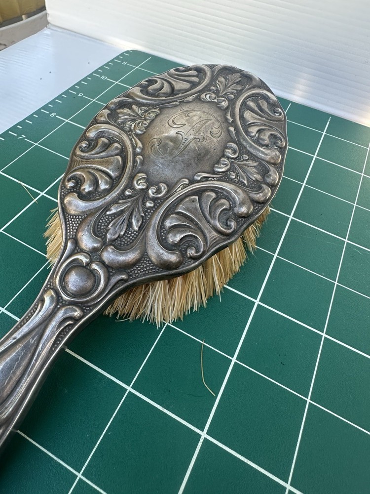 Vintage 835 German Silver Dressing Table Vanity Brush W/ Monogram