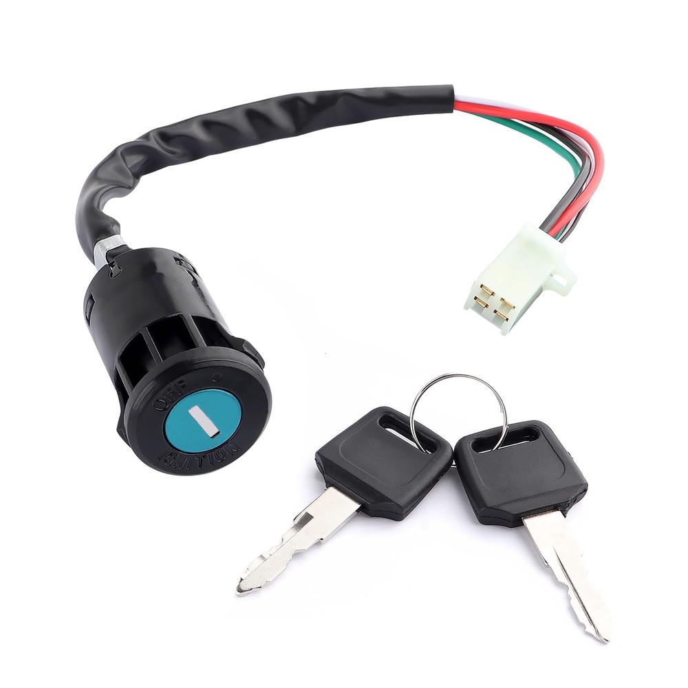 Ignition Switch with Key,Standard 4 Wire Ignition Lock Cylinder Fit for 50-25...
