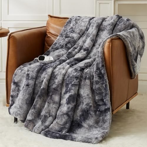 Heated Blanket Electric Throw - Heating Blanket Throw 50"x60" 01 - Grey