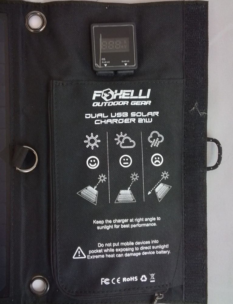 Foxelli USB Folding Solar Panel Tested Working Outdoor/Camping #J4386