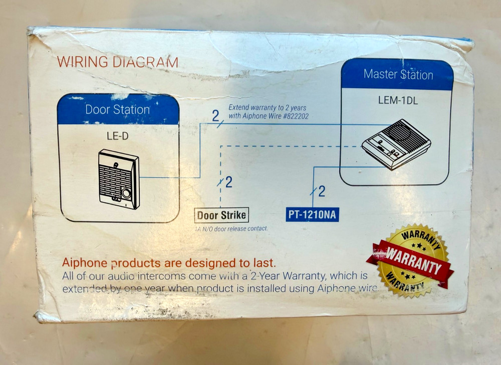 Aiphone LEM-1DLS- AUDIO DOOR ANSWERING INTERCOM SET