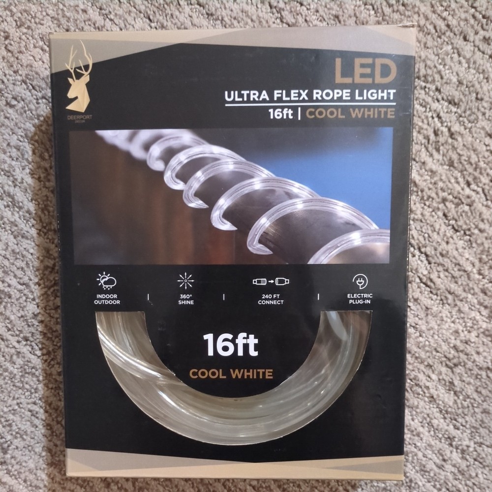 Deerport Decor LED Flex Rope Light Cool White 16 Ft.