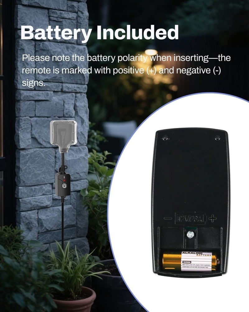 Compact Remote-Controlled Electrical Outlet - Listed, Voice Search Enabled