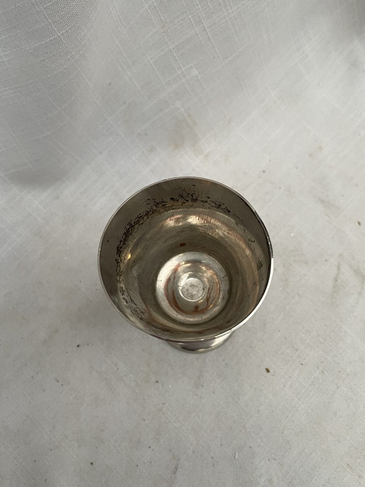Vintage Silver Plated Flower Etched Cup