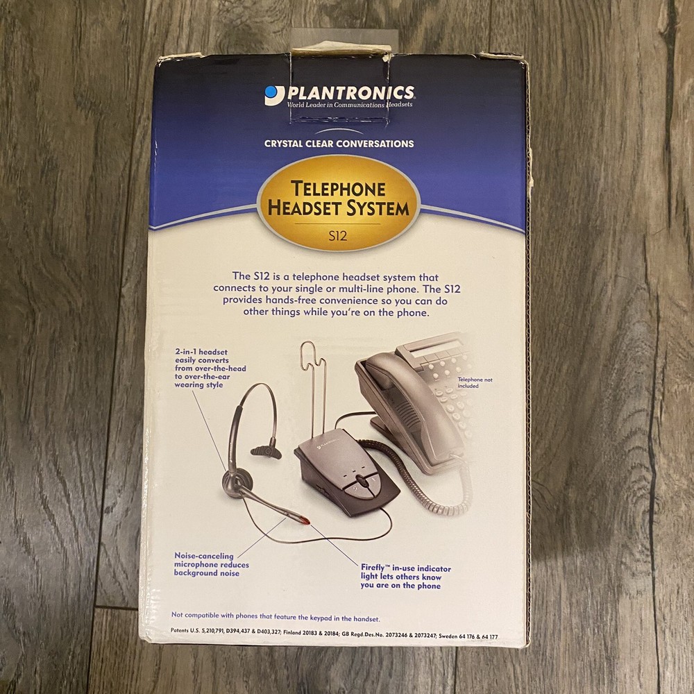 Plantronics S12 Corded Office Headset System Office New Open Box