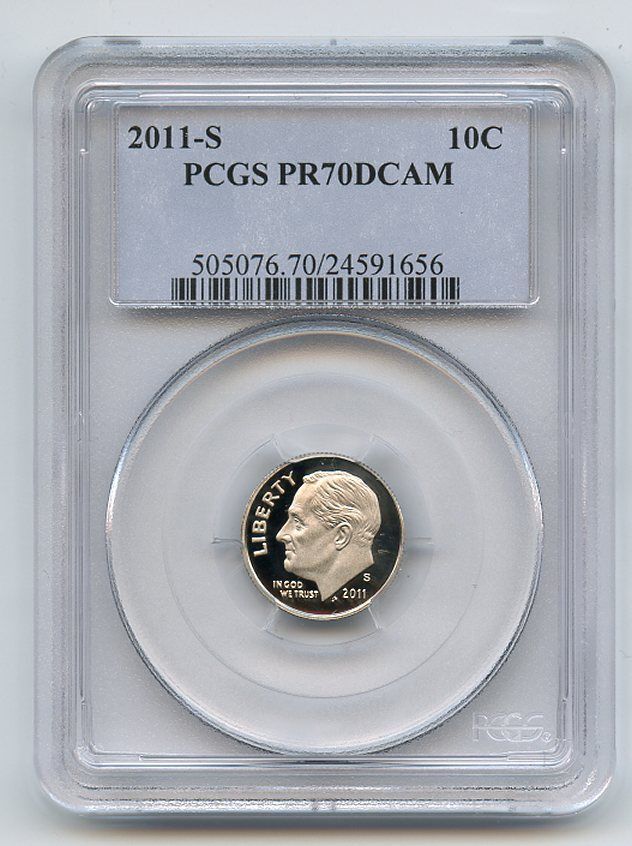 2011 S 10C Clad Roosevelt Dime PCGS PR70DCAM