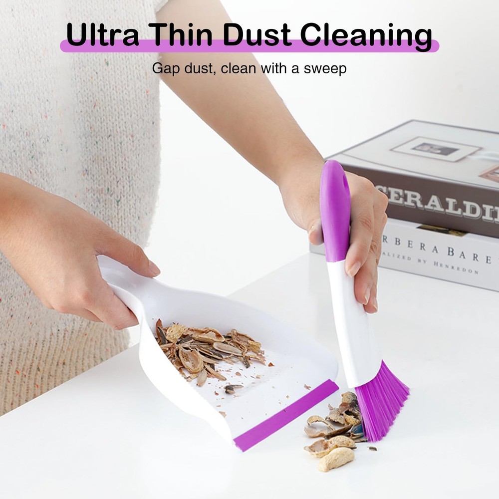 Dustpan and Broom Set Mini Handheld Dust Pan and Broom Combo for Home Table