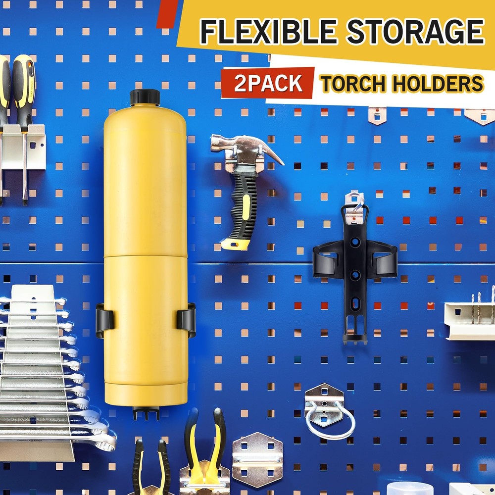 2 Pack Wall Mount Propane Torch Holder for Garage or Workshop Storage