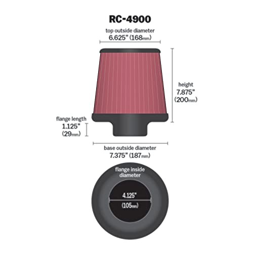High-Flow Original Lifetime Universal Clamp-On Air Filter: High Performance,