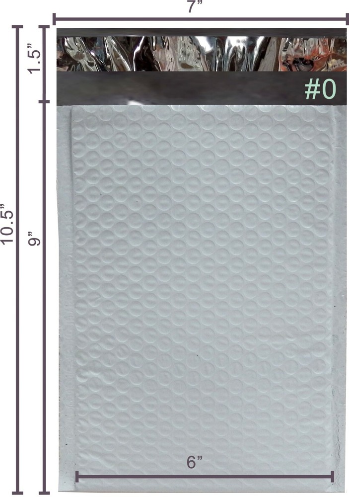 SuperPackage® 250 #0 6 X 9 Poly Bubble Mailers Padded Envelopes 250PB#0