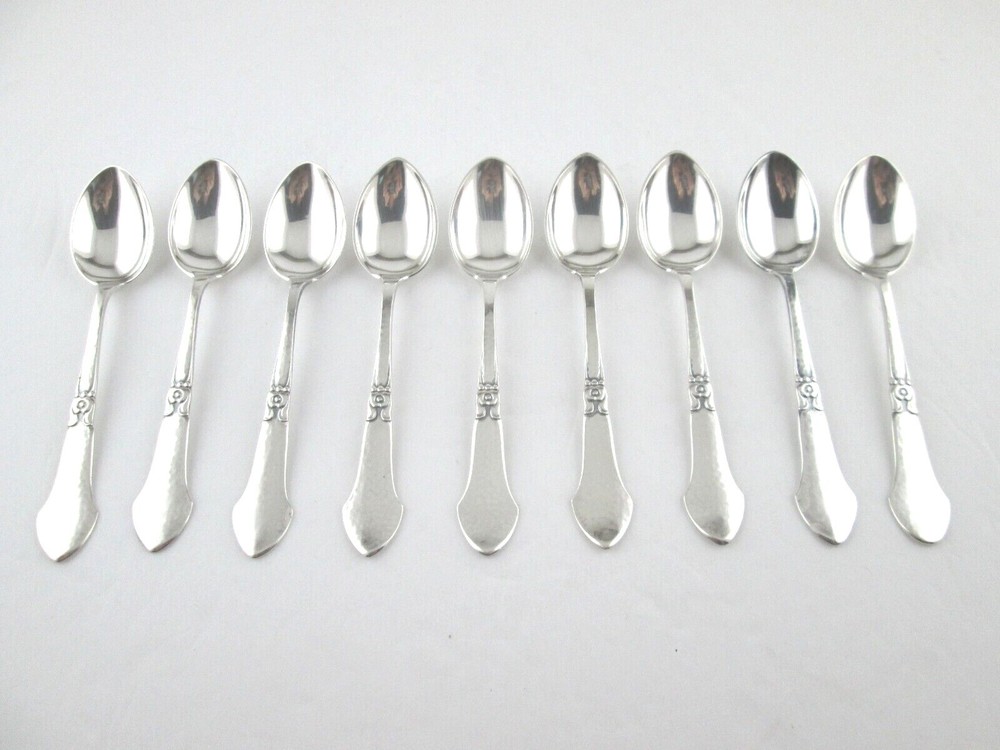 DANISH .826 Silver Demitasse Spoons Set 9