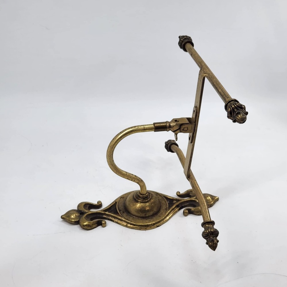 Antique Victorian Solid Brass Hat Coat Rack Hall Tree Wall Mount Early 1900s DA