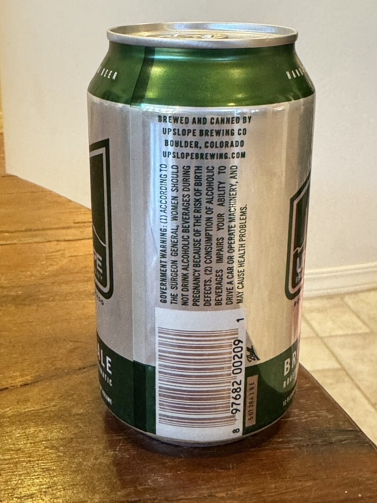 Upslope Brown Ale - Empty Beer Can Bottom Opened - Boulder Colorado