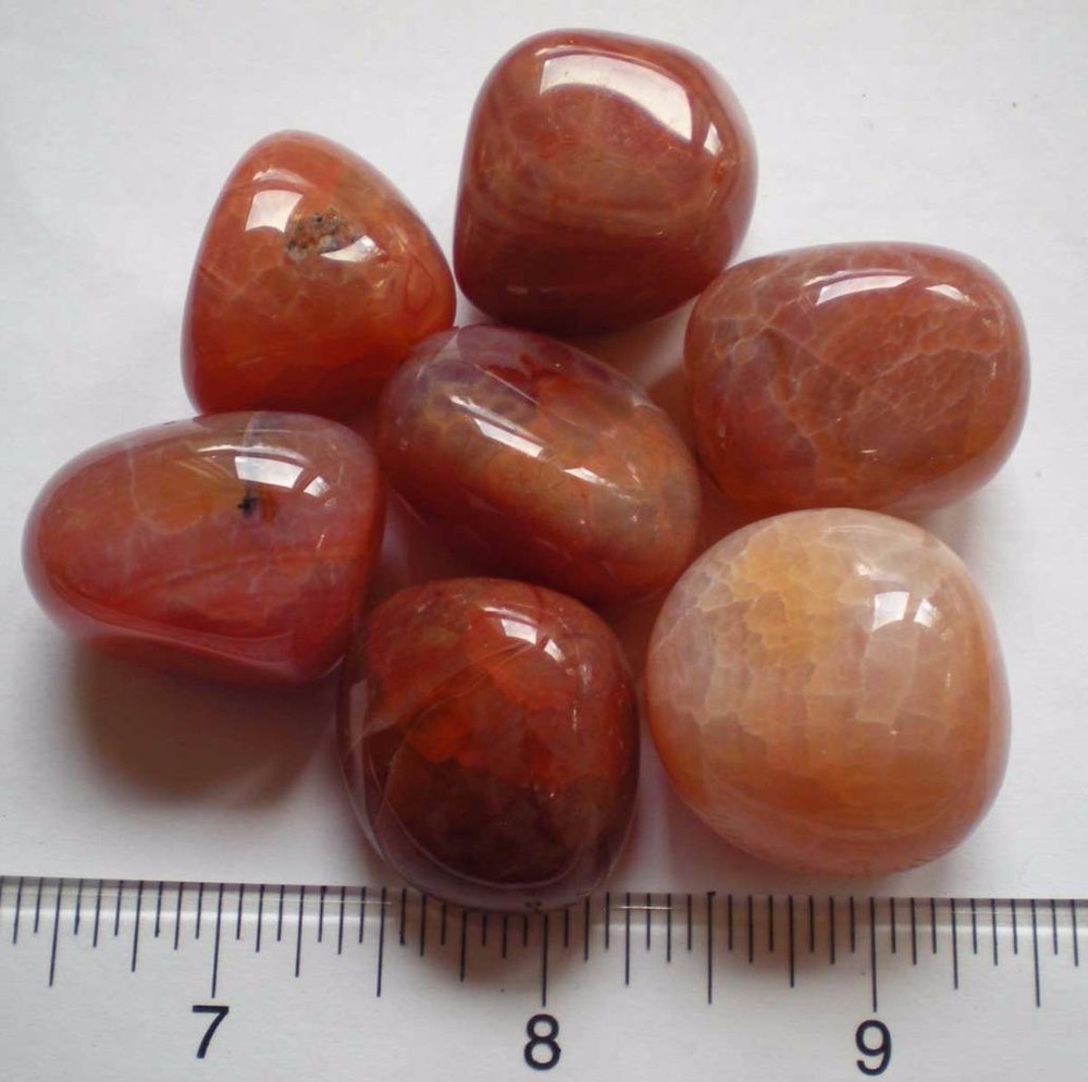 Fire Agate - 7 Tumbled Stones rt556b