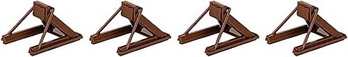 Walthers-Track Assembled Track Bumper 4-Pack - Rust Brown