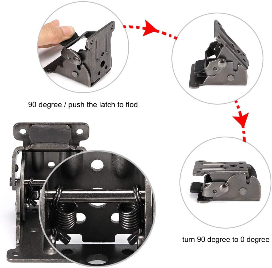 Table Leg Folding Brackets, Foldable Hinge Hardware, Self- Lock Extension