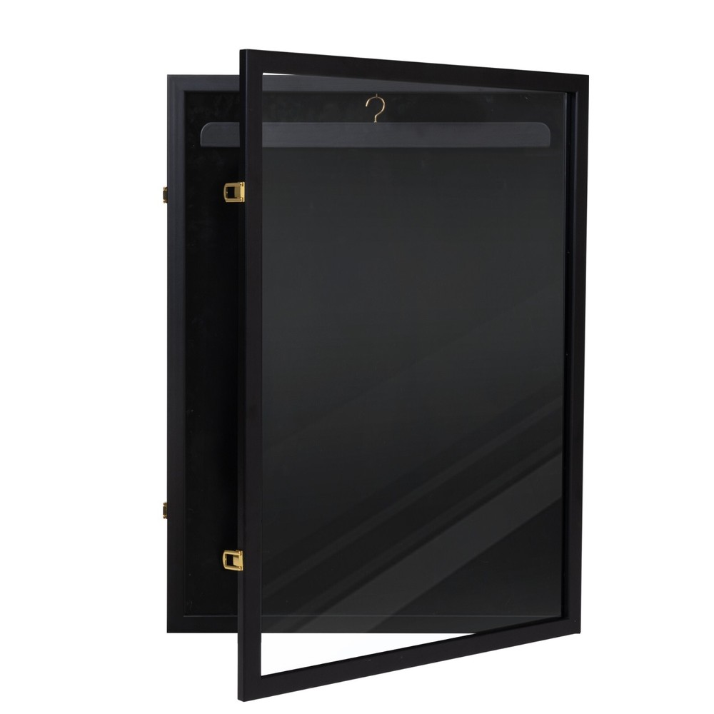 Sports Jersey Frame Box Display Case Rack Frame Locable Baseball Shadowbox Black