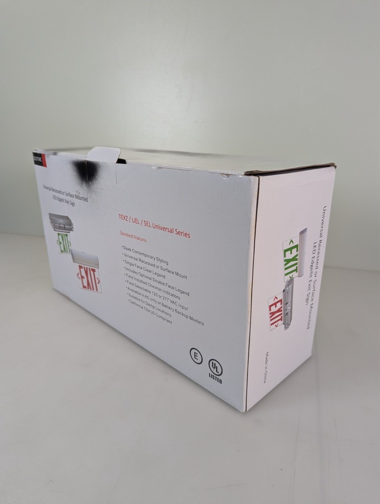 🚨 LED Exit Sign - Recessed Mount, Red on Clear Panel, Anodized Aluminum Housing