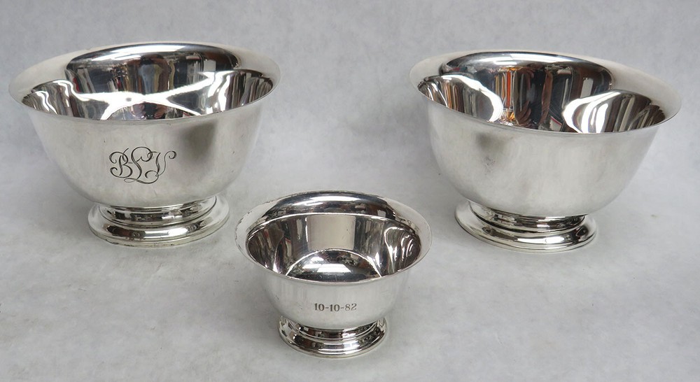 TIFFANY & CO (3) STERLING SILVER SAUCE BOWLS