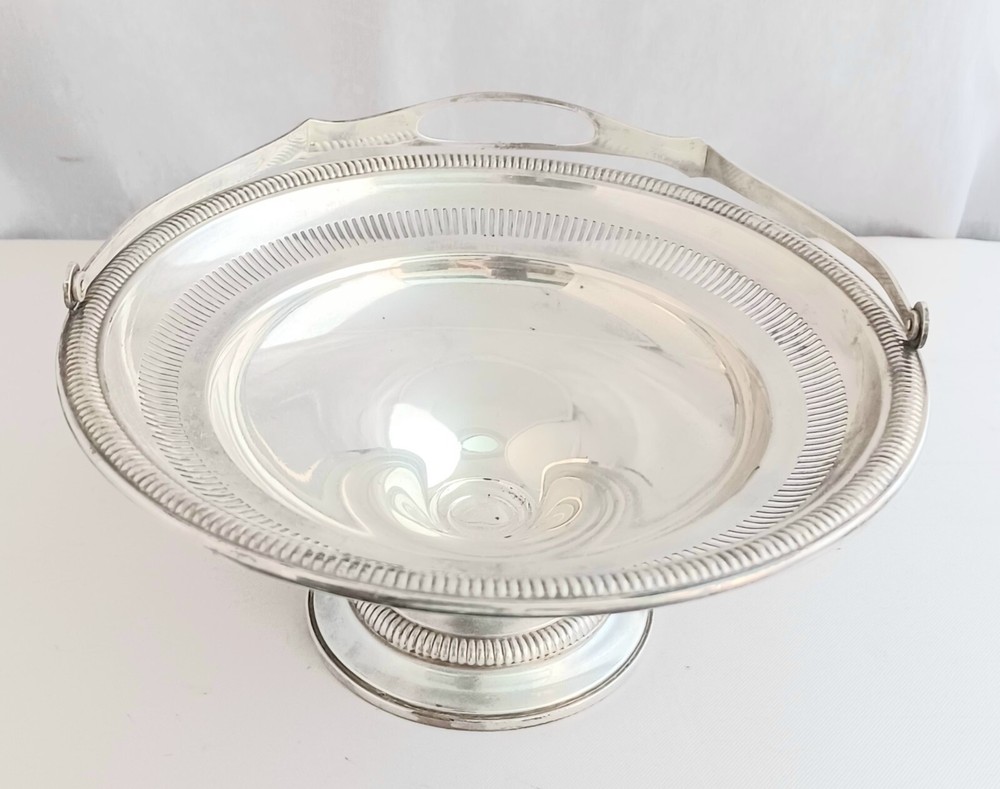 Watrous Sterling Hinged Handle Weighted Basket 6 1/2" Diameter