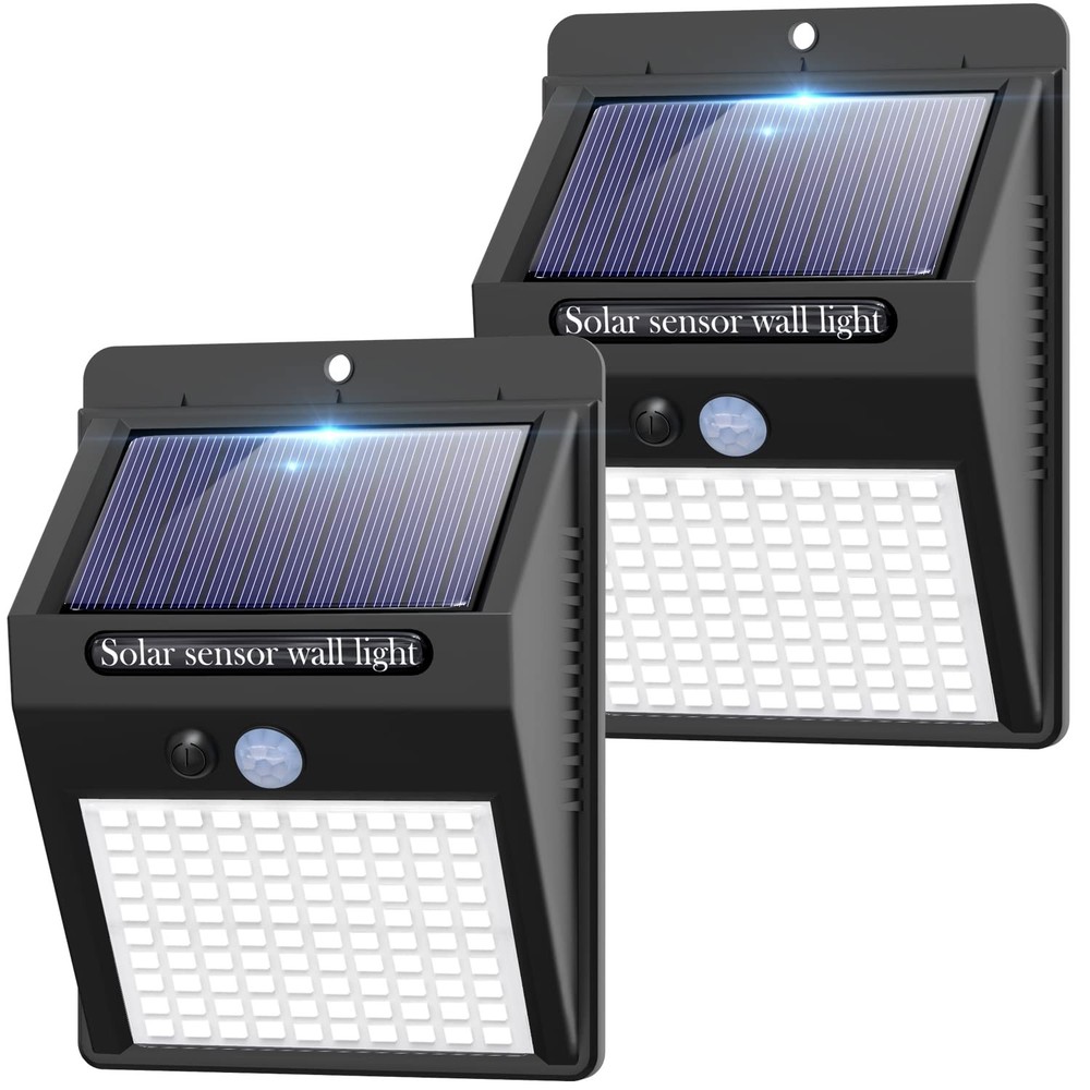 2 Pack Outdoor Solar Motion Lights - 3 Modes/100LED Wireless, IP65 Waterproof...