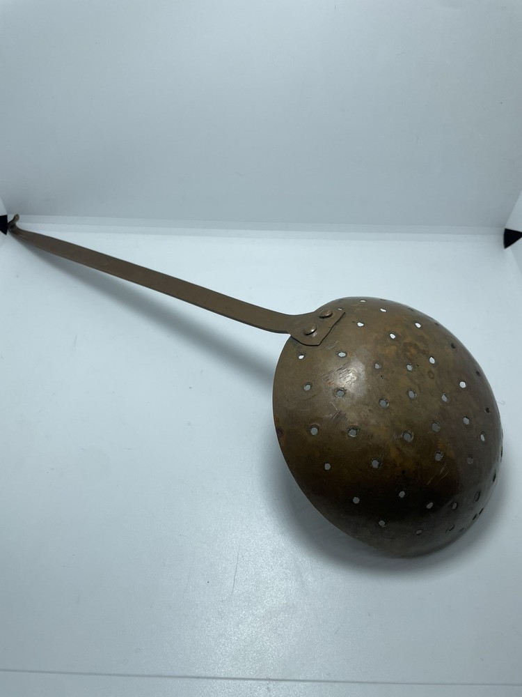 Antique Handmade Copper Primitive Forged Strainer
