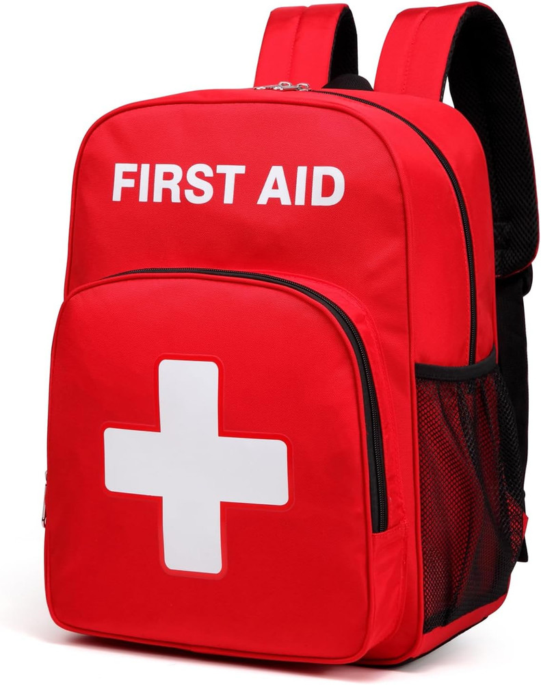 Waterproof First Aid Backpack for Emergency Medical Response - Red