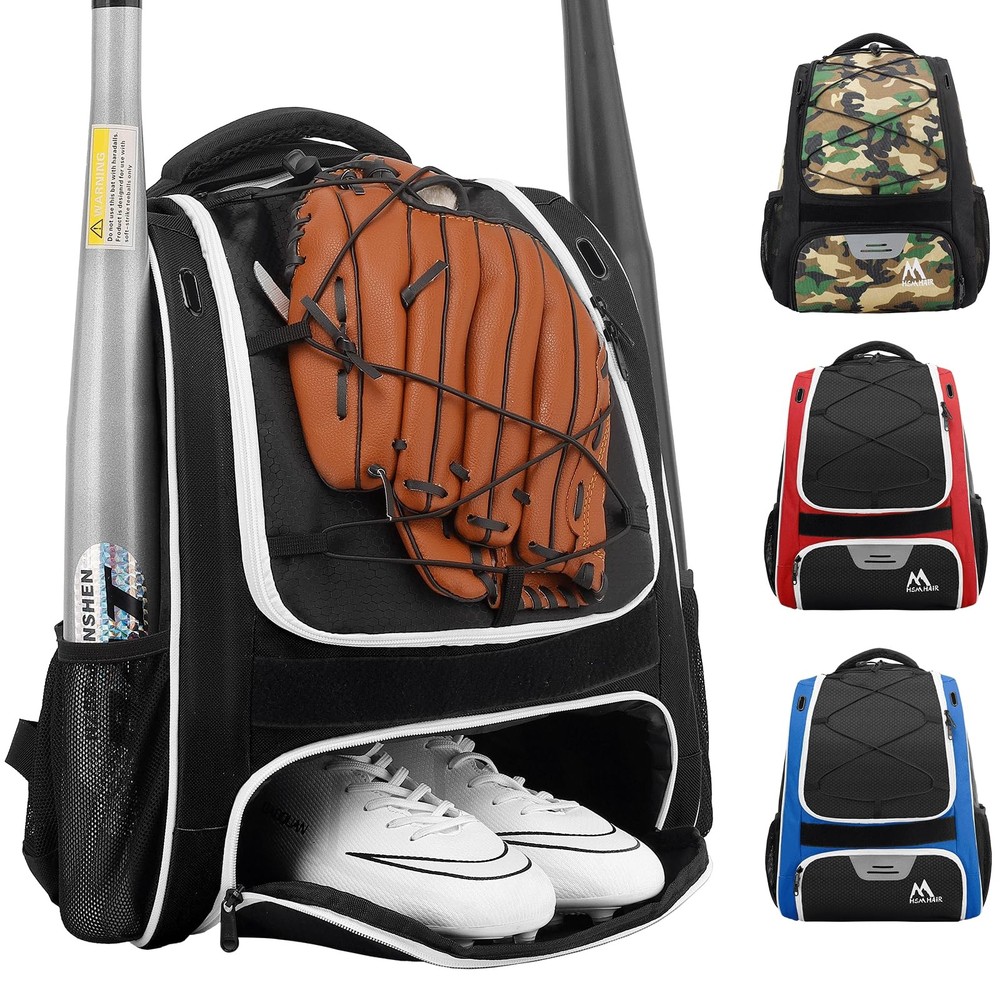 Baseball Bag - Baseball Backpack Holder for Baseball, Large Main Compartment,...