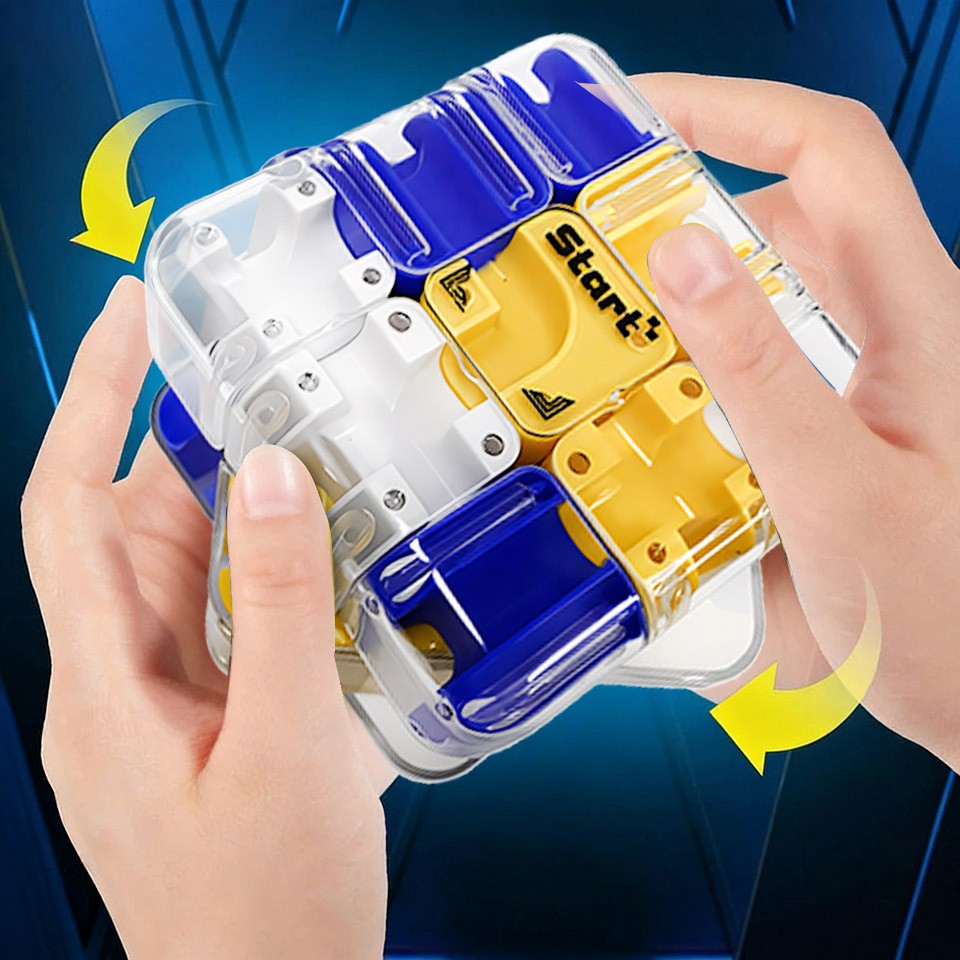 Large 3D Labyrinth Puzzle Maze Cube - Engaging Brain Teaser Toy, Improve Spatial