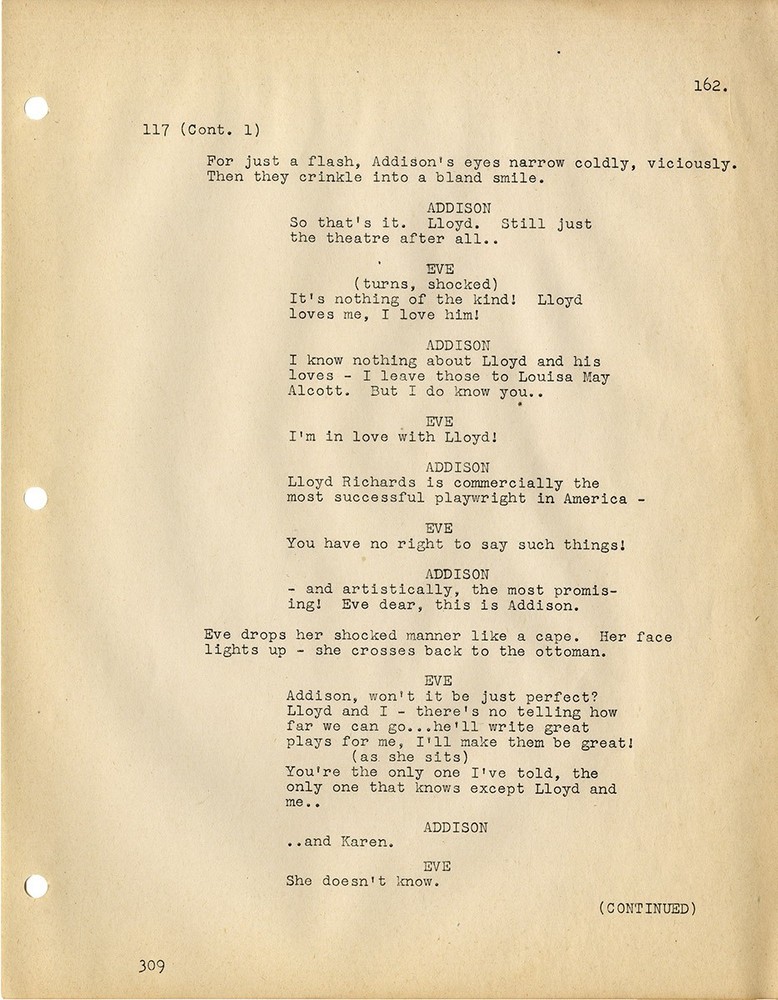 ALL ABOUT EVE (Mar 15, 1950) Final script by Joseph Mankiewicz