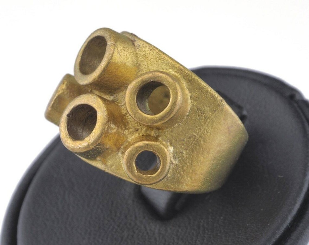 Ring Adjustable Ring Bezel - Cup Raw brass (17.5mm 7US inner size 2698