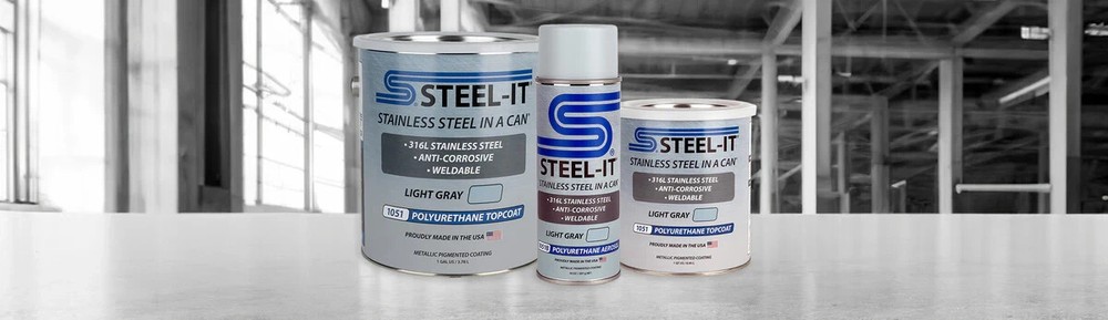 STEEL-IT 1051B Polyurethane Protective Spray 14oz Can - Light Gray - 4 Pack