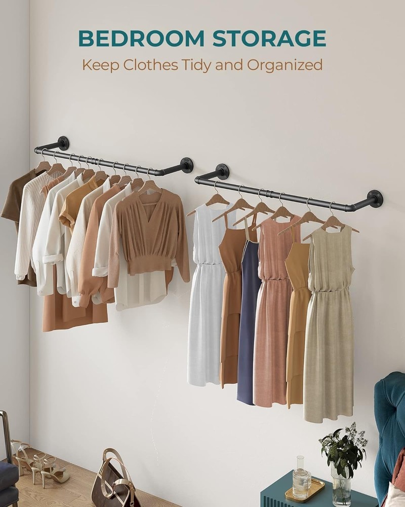 Multi-Purpose Clothes Hanging Rod - Industrial Style