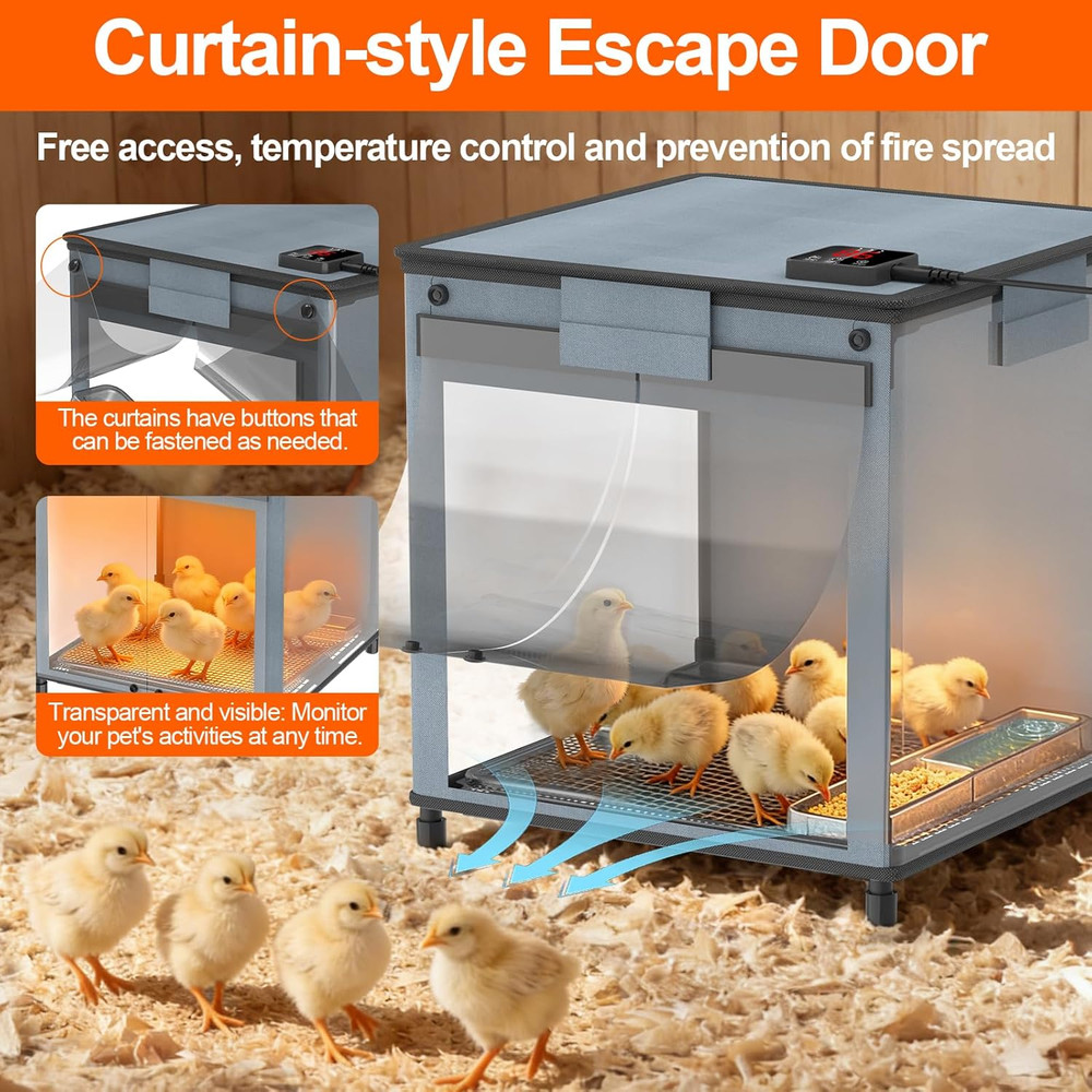 Chicken Brooder Box for Chicks, Revamped Chick Brooder Heater with Adjustable Te