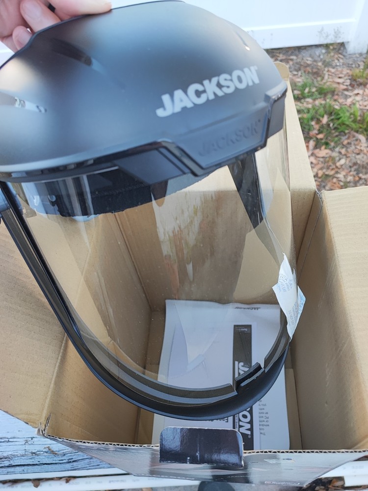 Jackson Safety 14201 Face Shield, Clear Visor, Polycarbonate, Ratchet