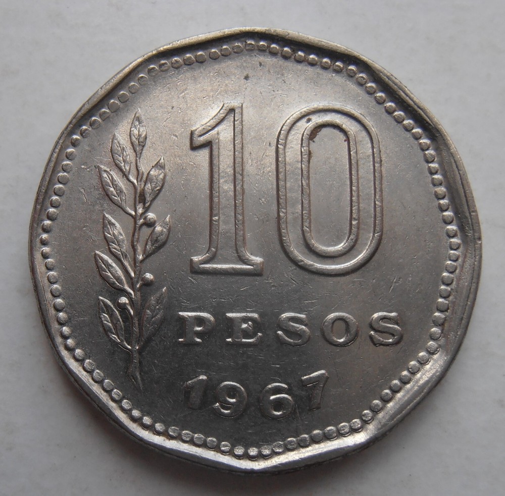 ARGENTINA 10 PESOS 1967