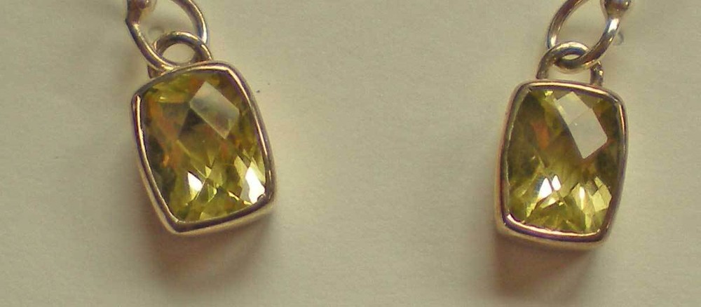 Lemon Quartz Earrings - Sterling Silver j1597