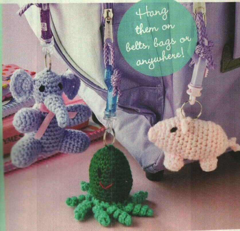 BACKPACK BUDDIES ELEPHANT PIG OCTOPUS CROCHET PATTERN INSTRUCTIONS