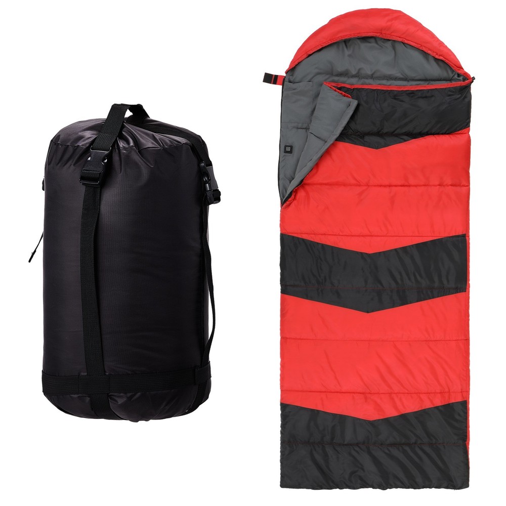 Red Rectangular Heated Lightweight Sleeping Bag Waterproof F Backpacking Hiking