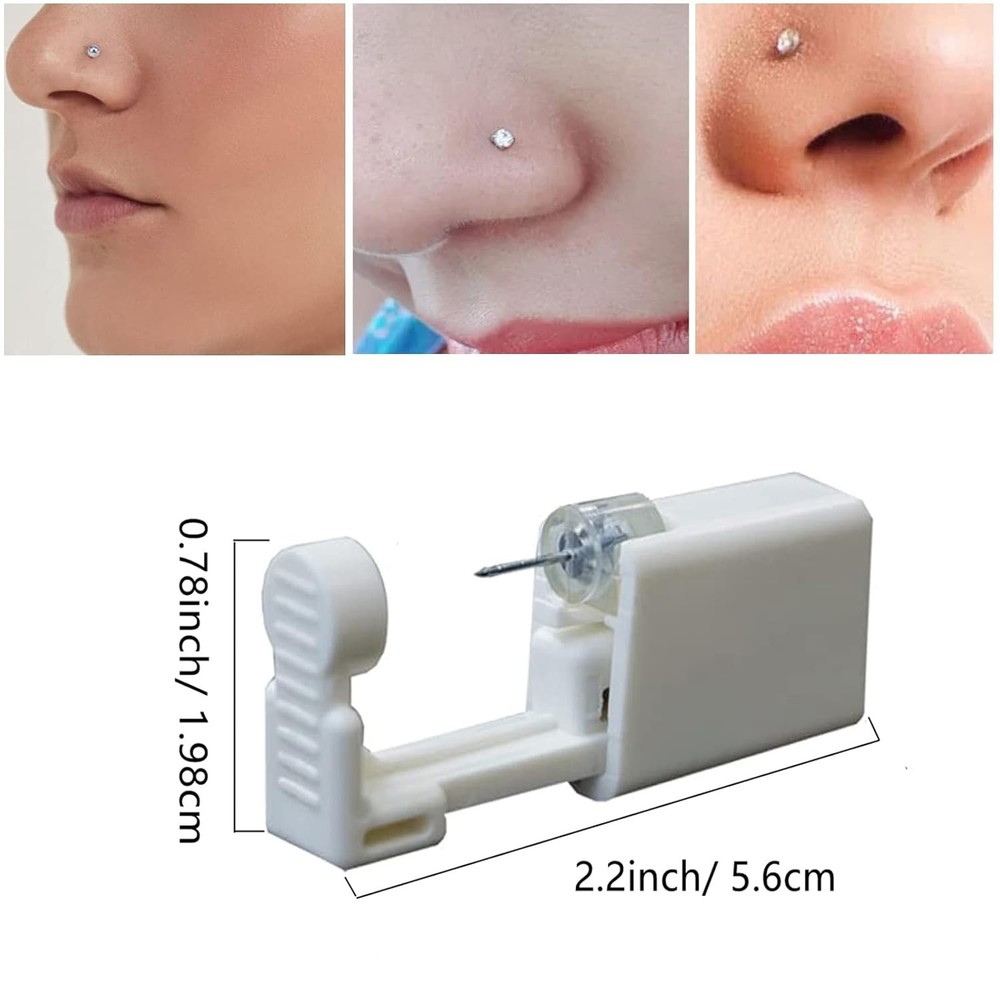Disposable Nose Piercing Gun Kit with Rings