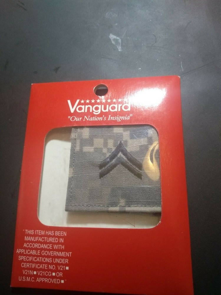 U.S. Army- Vanguard 2x2 Rank patches (2) Corporal - Hook and loop Back (21-718)