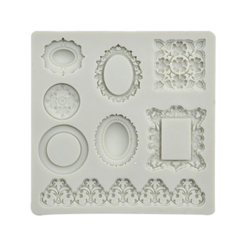 Baroque Frame Dessert Silicone Fondant Cake Mold Baking Bakeware Tool 2pcs