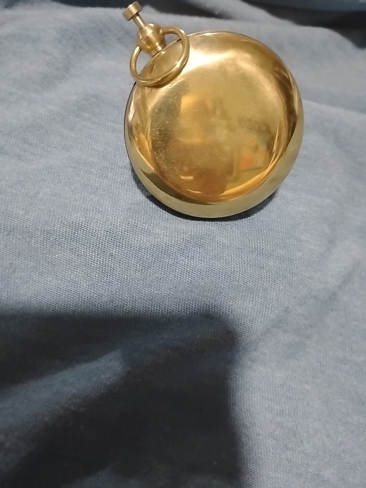 Brass Tone Compass W Wooden Case