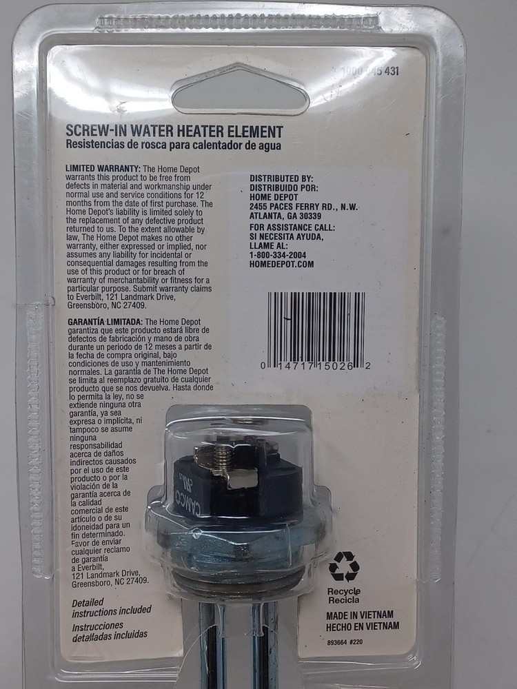 1 Everbilt 4500-Watt/240-Volt HWD Element